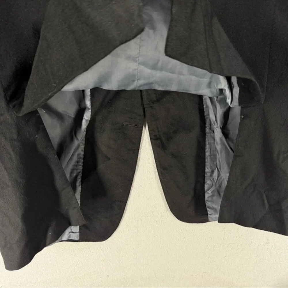 John W. Nordstrom 100% Cashmere Blazer Mens 46L Black Flannel Suit Jacket Luxury